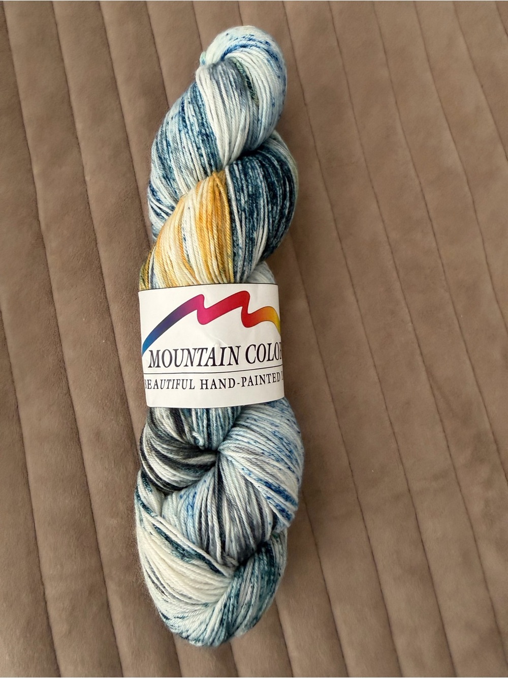 Mountain colors Hand-Painted - Blue, White & Yellow